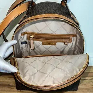 ?Michael Kors Logo-Print Coated Canvas Backpack? Sheila Medium Logo Backpack in BROWN - Sale | Michael Kors [US] main image 2